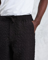 wax london men's Kurt - Black Petal Quilt Trousers