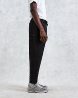 wax london men's Kurt - Black Petal Quilt Trousers