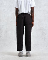 wax london men's Kurt - Black Petal Quilt Trousers