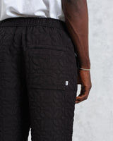 wax london men's Kurt - Black Petal Quilt Trousers