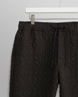 wax london men's Kurt - Black Petal Quilt Trousers