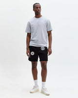 Kurt - Black Round Applique Cotton Shorts