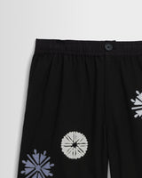 Kurt - Black Round Applique Cotton Shorts