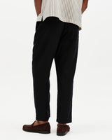 Kurt - Black Washed Linen Relaxed Fit Trousers