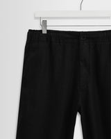 wax london men's Kurt - Washed Black Linen Trousers