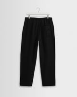 wax london men's Kurt - Washed Black Linen Trousers