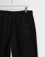 wax london men's Kurt - Washed Black Linen Trousers
