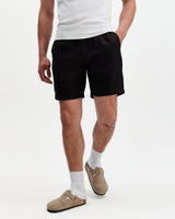 Kurt - Black Washed Linen Shorts