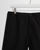 wax london men's Kurt - Washed Black Linen Shorts