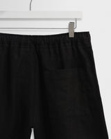 wax london men's Kurt - Washed Black Linen Shorts