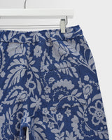 wax london men's Kurt - Blue And Ecru Floral Jacquard Shorts