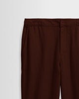 Kurt - Brown Washed Linen Relaxed Fit Trousers