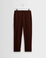 Kurt - Brown Washed Linen Relaxed Fit Trousers