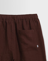 Kurt - Brown Washed Linen Shorts