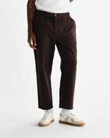 wax london men's Kurt - Dark Brown Organic Cotton Trousers
