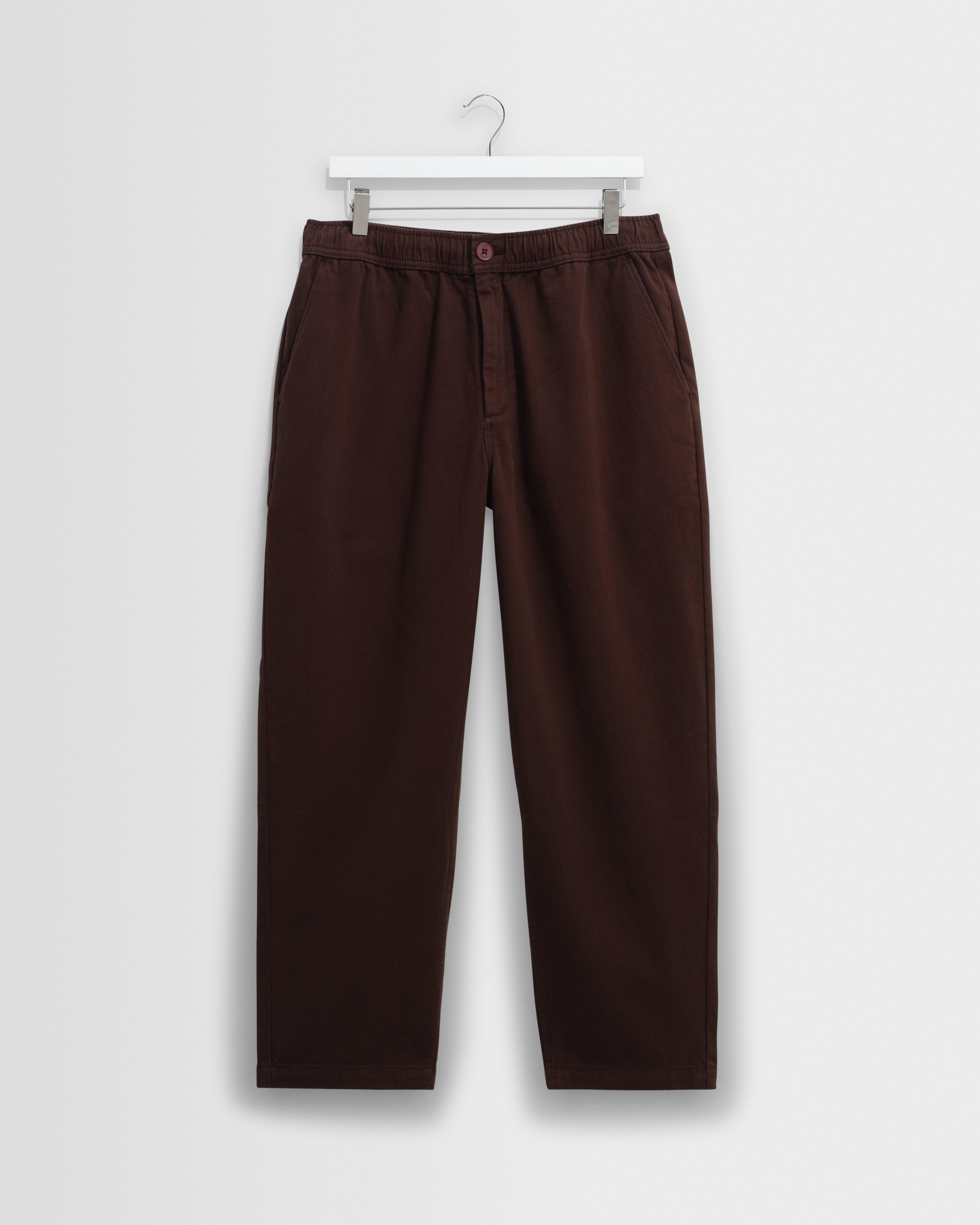 Men's Dark Brown Organic Cotton Trousers | Wax London