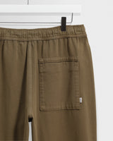wax london men's Kurt - Dark Khaki Organic Cotton Twill Trouser