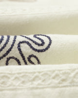 wax london men's Kurt - Ecru Doodle Embroidered Shorts