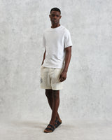 wax london men's Kurt - Ecru Doodle Embroidered Shorts