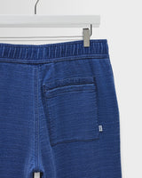 wax london men's Kurt - Indigo Textured Organic Dobby Cotton Relaxed Fit Trousers