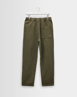 wax london men's Kurt - Khaki Crinkle Cotton-Linen Relaxed Fit Trousers