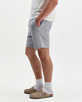 Kurt - Light Blue Herringbone Cotton Shorts