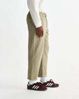 wax london men's Kurt - Light Khaki Organic Cotton Trousers