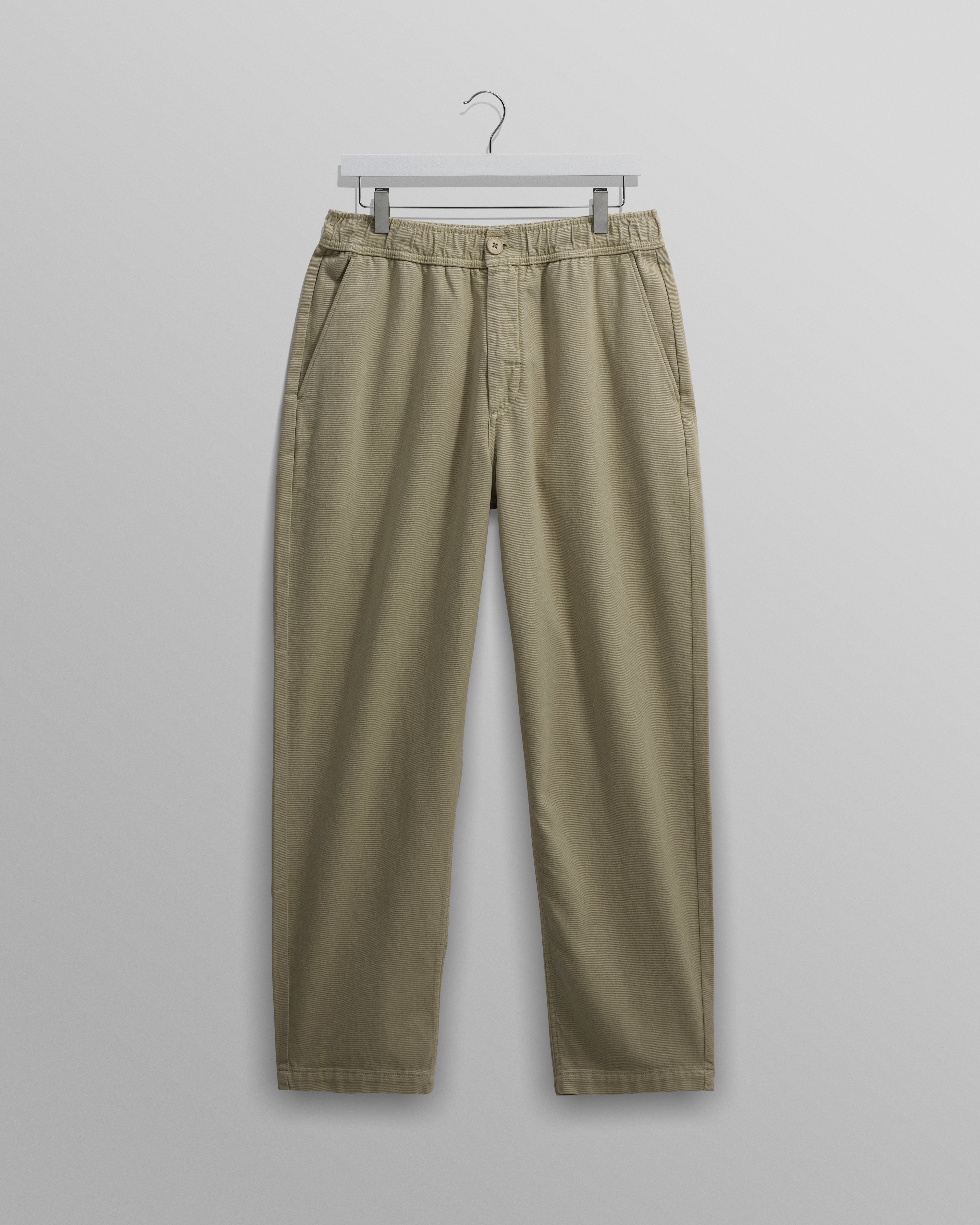 wax london men's Kurt - Light Khaki Organic Cotton Trousers