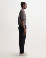 wax london men's Kurt - Navy And Black Tonal Jacquard Trouser