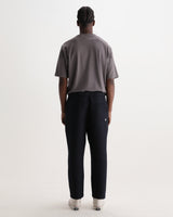 wax london men's Kurt - Navy And Black Tonal Jacquard Trouser