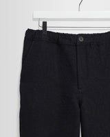 wax london men's Kurt - Navy And Black Tonal Jacquard Trouser