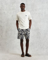 wax london men's Kurt - Navy And Ecru Beach Jacquard Shorts