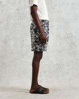 wax london men's Kurt - Navy And Ecru Beach Jacquard Shorts