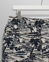 wax london men's Kurt - Navy And Ecru Beach Jacquard Shorts