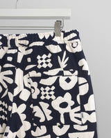 wax london men's Kurt - Navy And Ecru Spin Jacquard Shorts