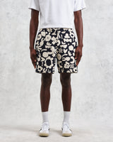wax london men's Kurt - Navy And Ecru Spin Jacquard Shorts