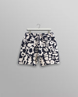 wax london men's Kurt - Navy And Ecru Spin Jacquard Shorts