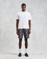 wax london men's Kurt - Navy And Red Ombre Grid Shorts
