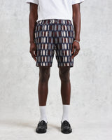wax london men's Kurt - Navy And Red Ombre Grid Shorts
