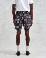 wax london men's Kurt - Navy And Red Ombre Grid Shorts