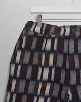 wax london men's Kurt - Navy And Red Ombre Grid Shorts