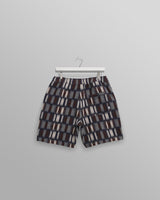 wax london men's Kurt - Navy And Red Ombre Grid Shorts