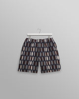 wax london men's Kurt - Navy And Red Ombre Grid Shorts