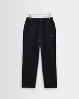 wax london men's Kurt - Navy Crinkle Cotton-Linen Relaxed Fit Trousers