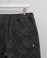 wax london men's Kurt - Navy Diamond Stitch Jacquard Trousers