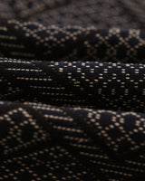 wax london men's Kurt - Navy Diamond Stitch Jacquard Trousers