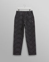wax london men's Kurt - Navy Diamond Stitch Jacquard Trousers