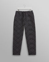 wax london men's Kurt - Navy Diamond Stitch Jacquard Trousers