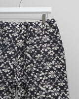 wax london men's Kurt - Navy Flower Stamp Jacquard Shorts