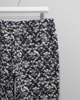 wax london men's Kurt - Navy Flower Stamp Jacquard Trousers